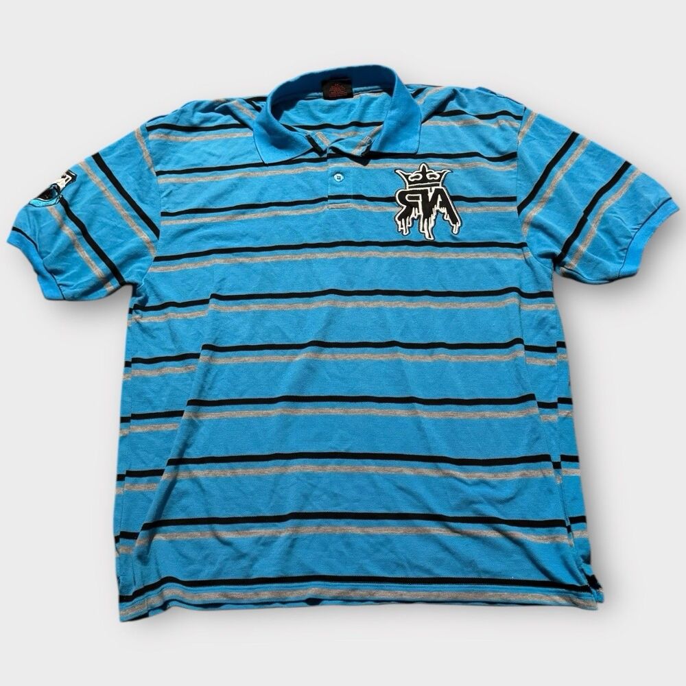 Vintage Red Ape Stripe Polo Men's Shirt Size 4XL 90s Logo Hip Hop Street Y2K VTG